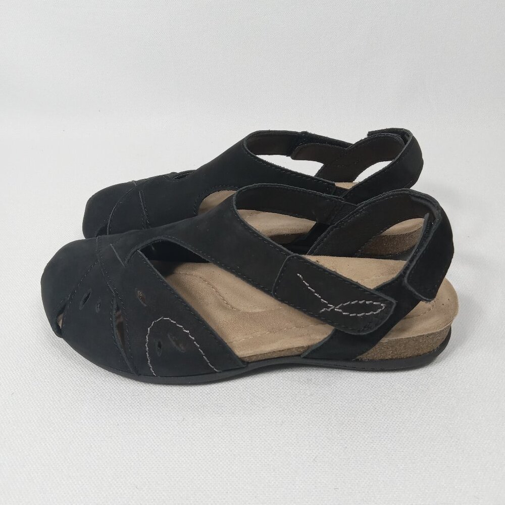 EARTH ORIGINS Black Soft Leather Sandals Womens Size 6.5 W - Picture 3 of 12